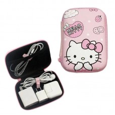 Estuche Hello Kitty Audifonos Y Cables Bolso Gato Rosado	